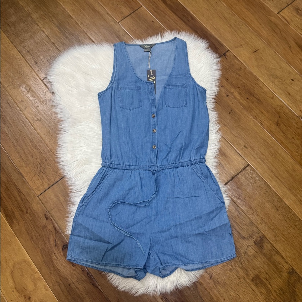 Natural Reflections Chambray Sleeveless Romper